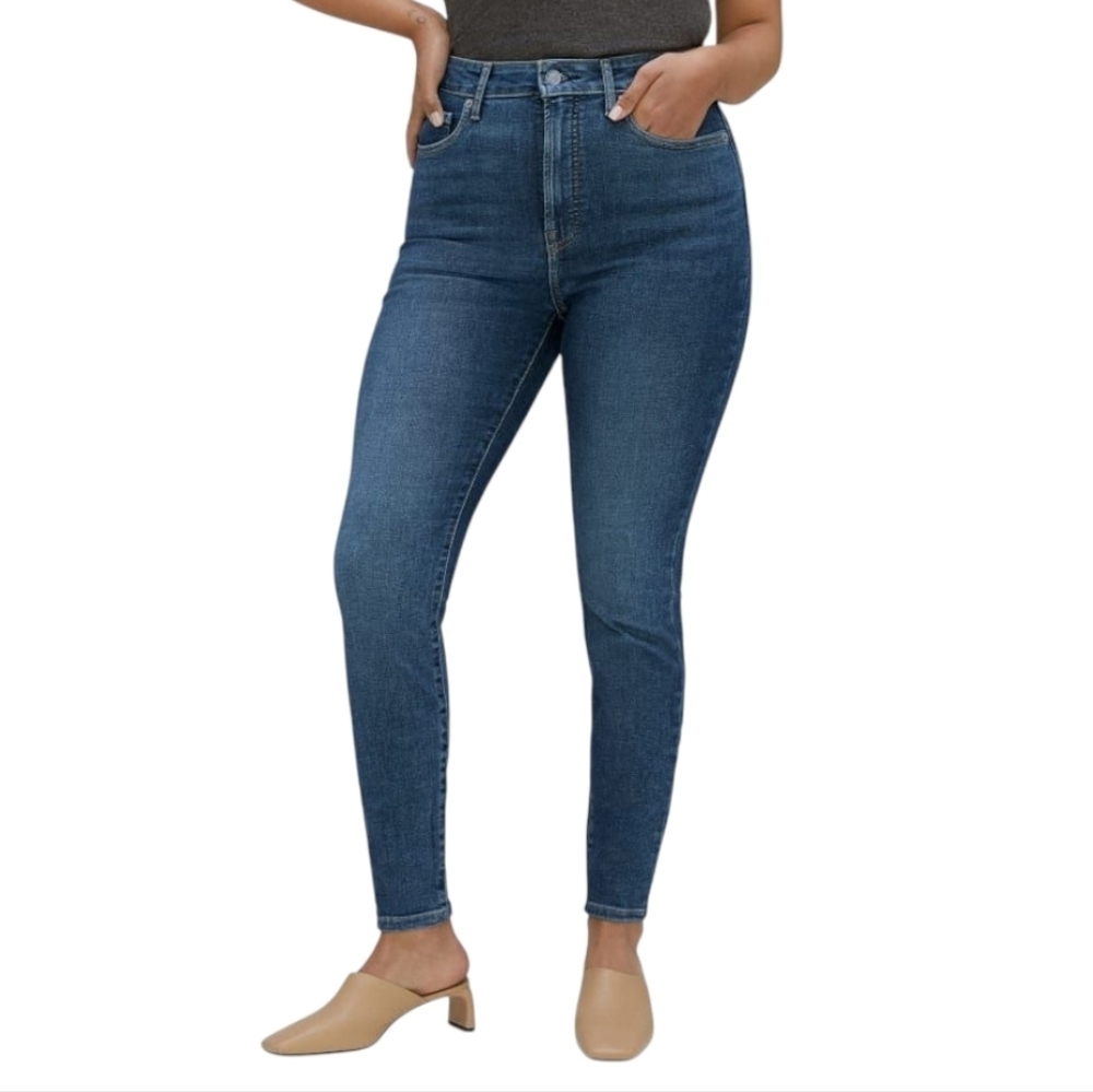 𝅺Everlane Authentic Stretch Mid Rise Skinny Jeans Women 26 Blue